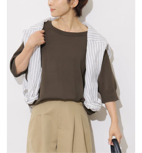 JOURNAL STANDARD relume「《追加3》接触冷感 / ウォッシャブルクールドルマンプルオーバー」|ニット・セーター|ブラウン