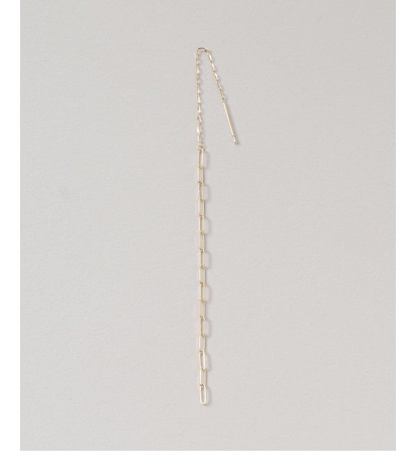 Lilas by Spick&Span「ペーパークリップチェーンロングピアス K10（両耳）」|ピアス|