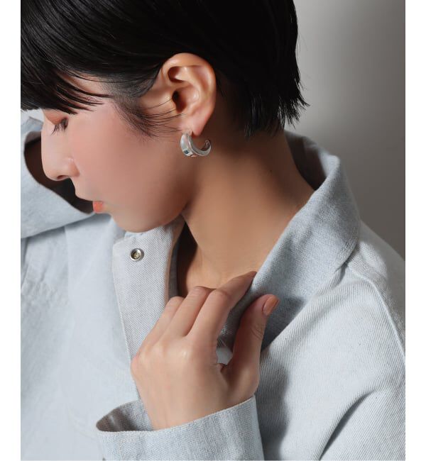 Spick and Span「《予約》【SAMH by LILAS】ワイド平甲丸ピアス SV（両耳）」|ピアス|