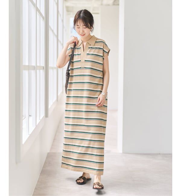 Spick and Span「マルチボーダーポロシャツワンピース」|ワンピース|