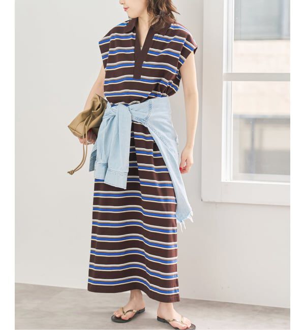 Spick and Span「マルチボーダーポロシャツワンピース」|ワンピース|