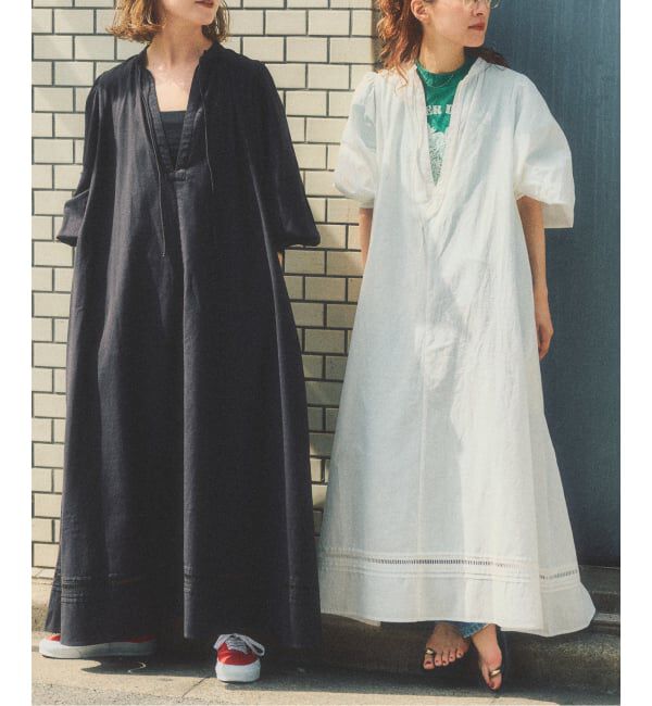 Spick and Span「a&m リネンブレンドハシゴレースワンピース」|ワンピース|