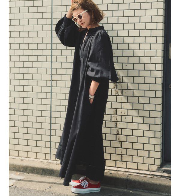 Spick and Span「a&m リネンブレンドハシゴレースワンピース」|ワンピース|