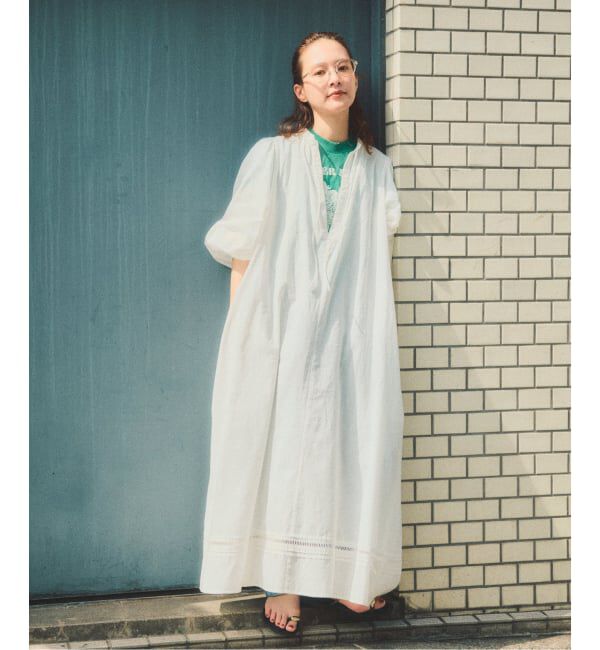 Spick and Span「a&m リネンブレンドハシゴレースワンピース」|ワンピース|