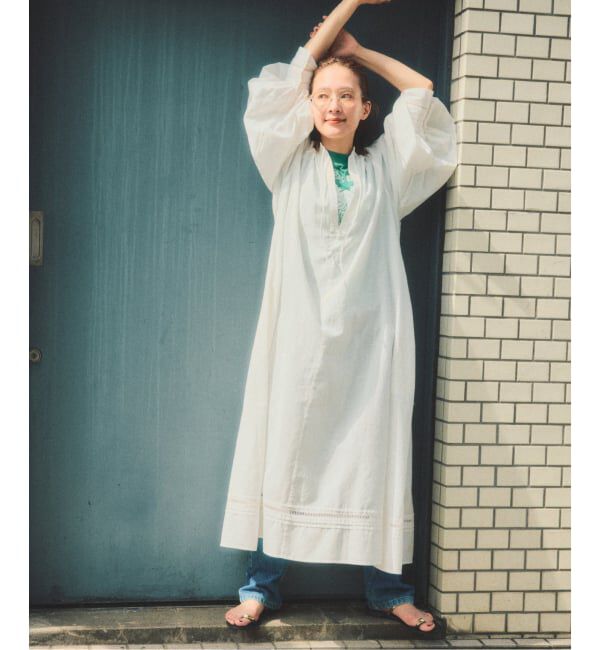 Spick and Span「a&m リネンブレンドハシゴレースワンピース」|ワンピース|