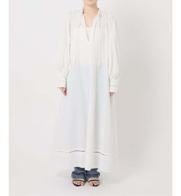 Spick and Span「a&m リネンブレンドハシゴレースワンピース」|ワンピース|