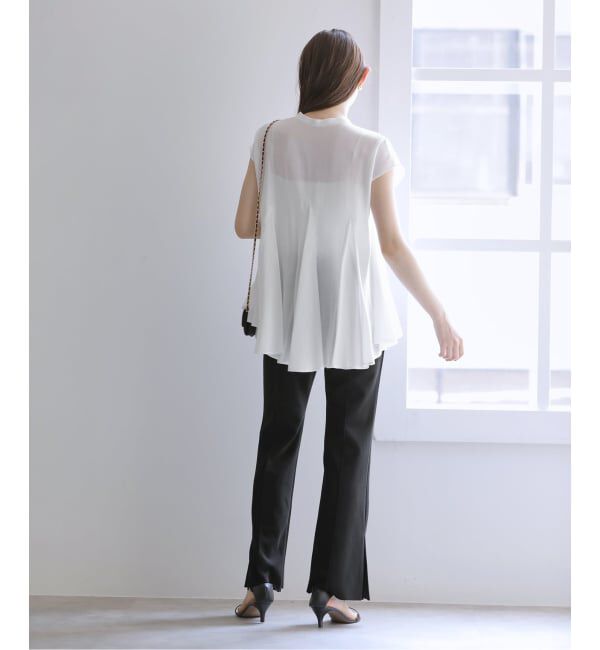  「【洗える】CHIGNON/シニヨン ソフトリブフレアパンツ」|スラックス|