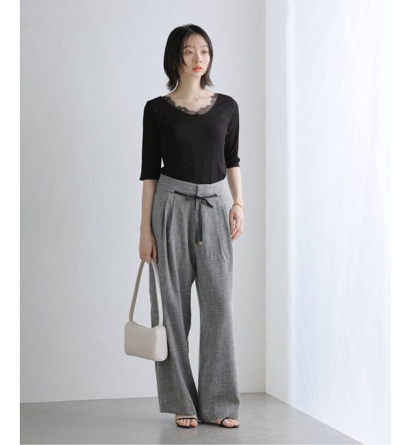  「【洗える】レース2WAYプルオーバー」|Tシャツ・カットソー|