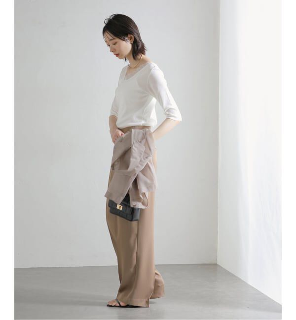  「【洗える】レース2WAYプルオーバー」|Tシャツ・カットソー|