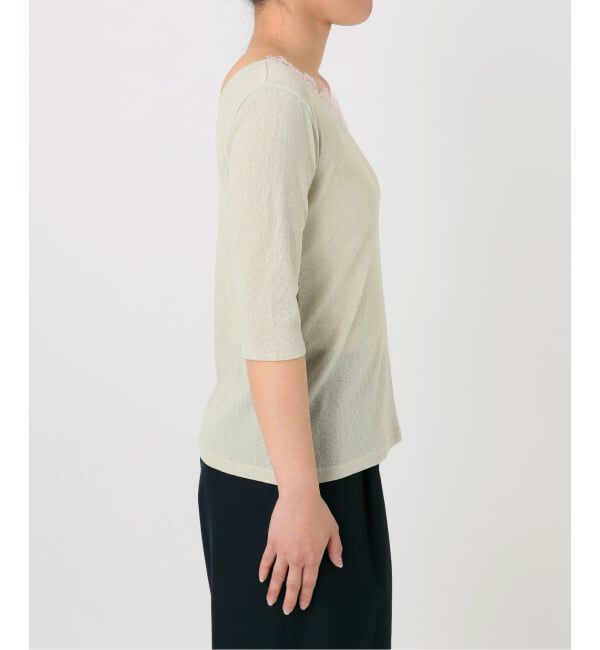  「【洗える】レース2WAYプルオーバー」|Tシャツ・カットソー|