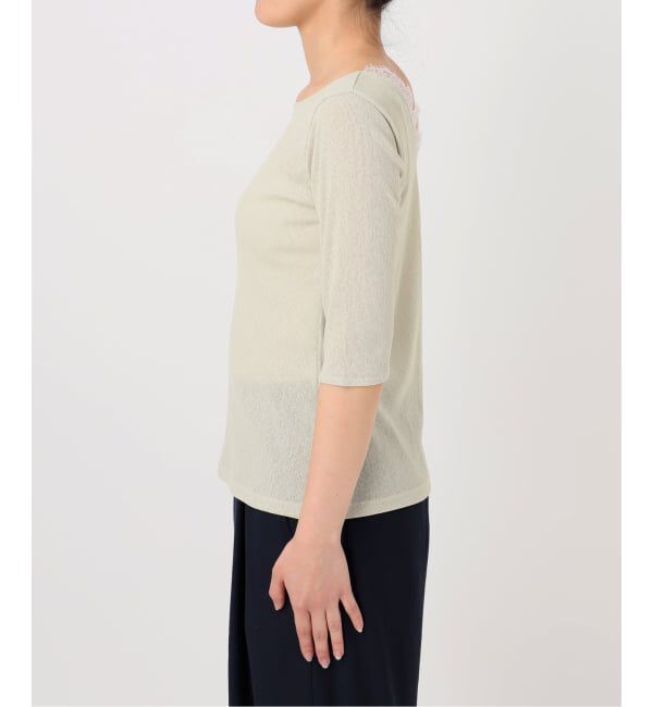  「【洗える】レース2WAYプルオーバー」|Tシャツ・カットソー|