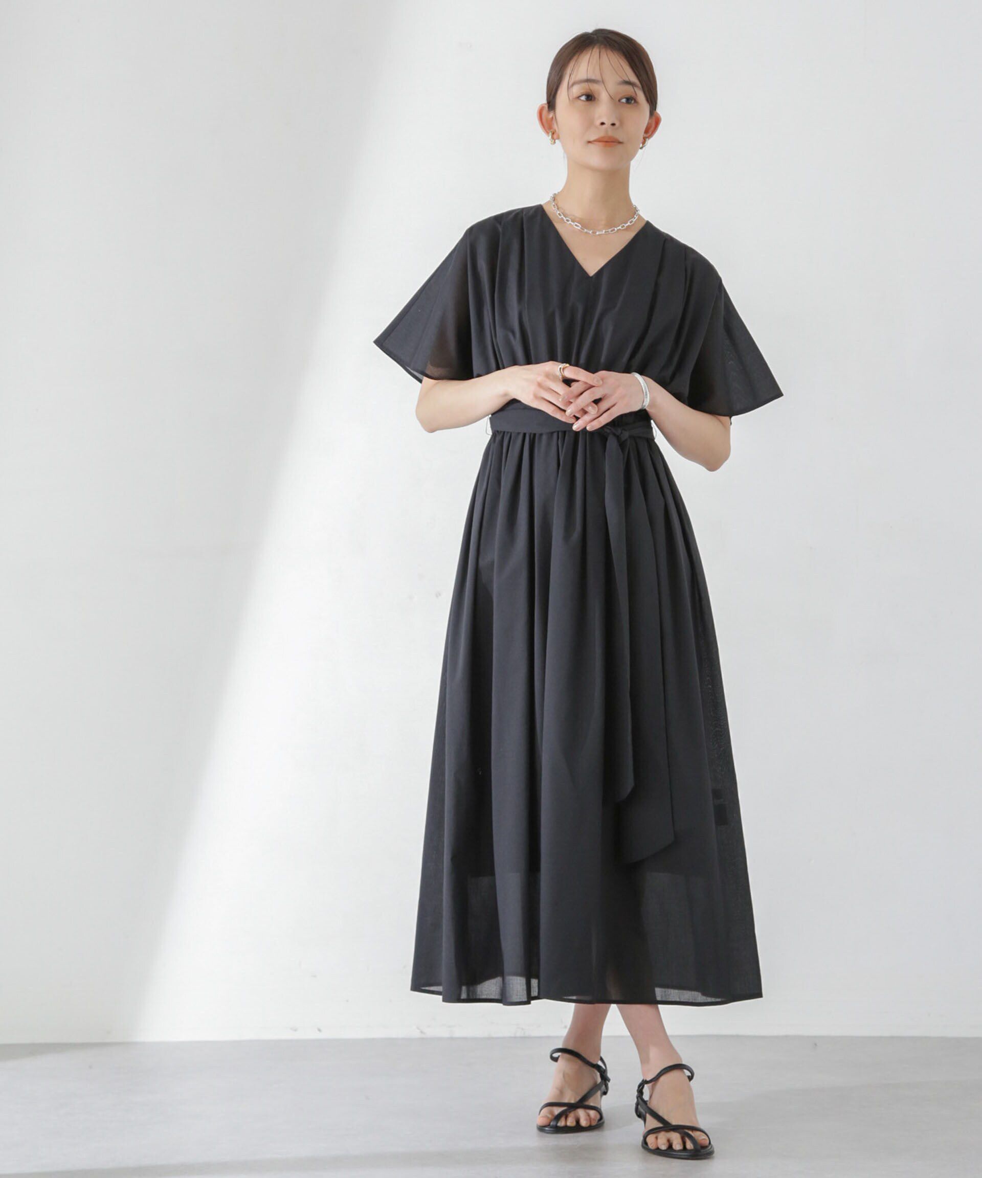 nano･universe「レオファインフレアスリーブワンピース」|ワンピース|