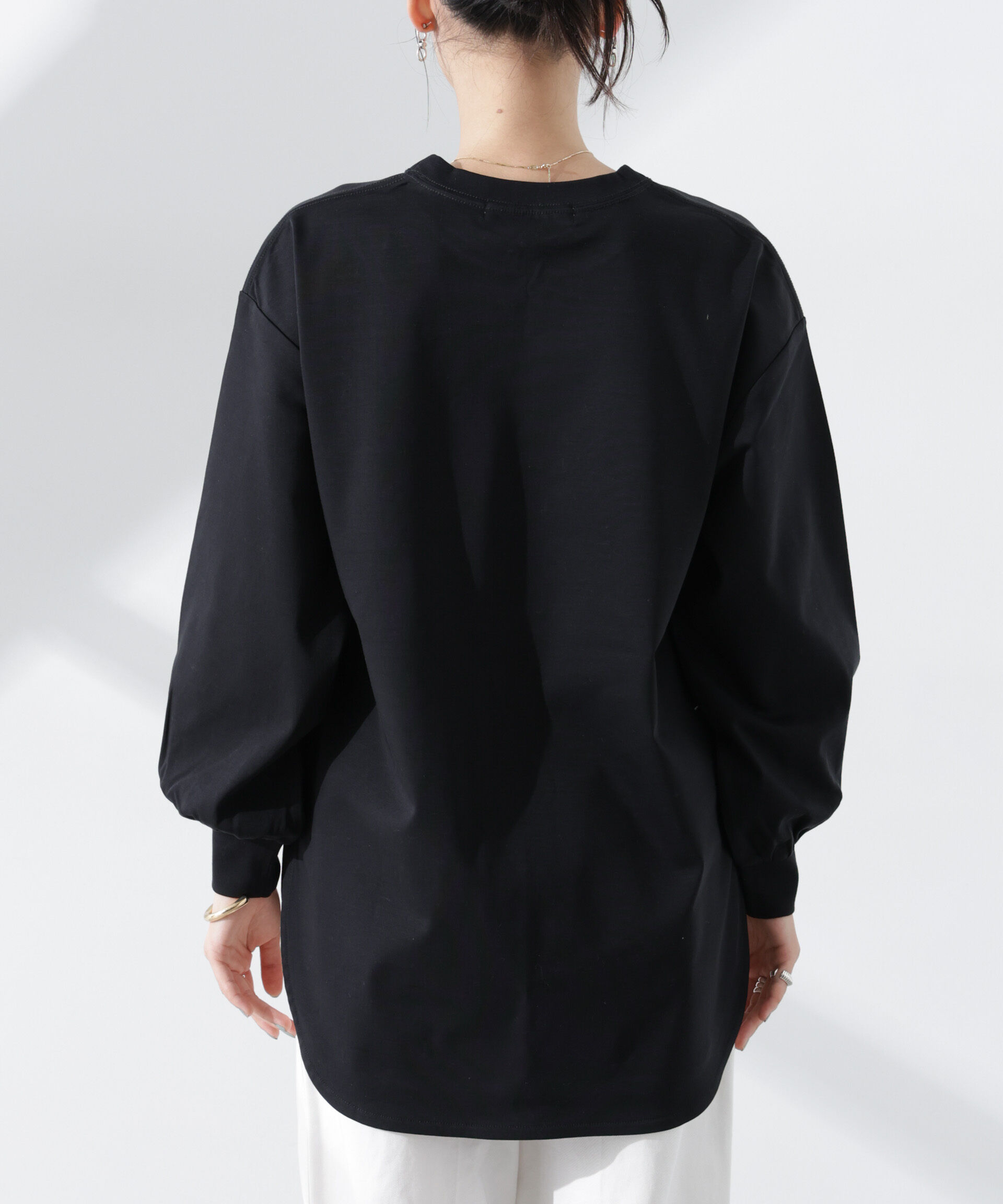 NANO universe「Anti SmellスムースシルケットロングスリーブTシャツ」|Tシャツ・カットソー|