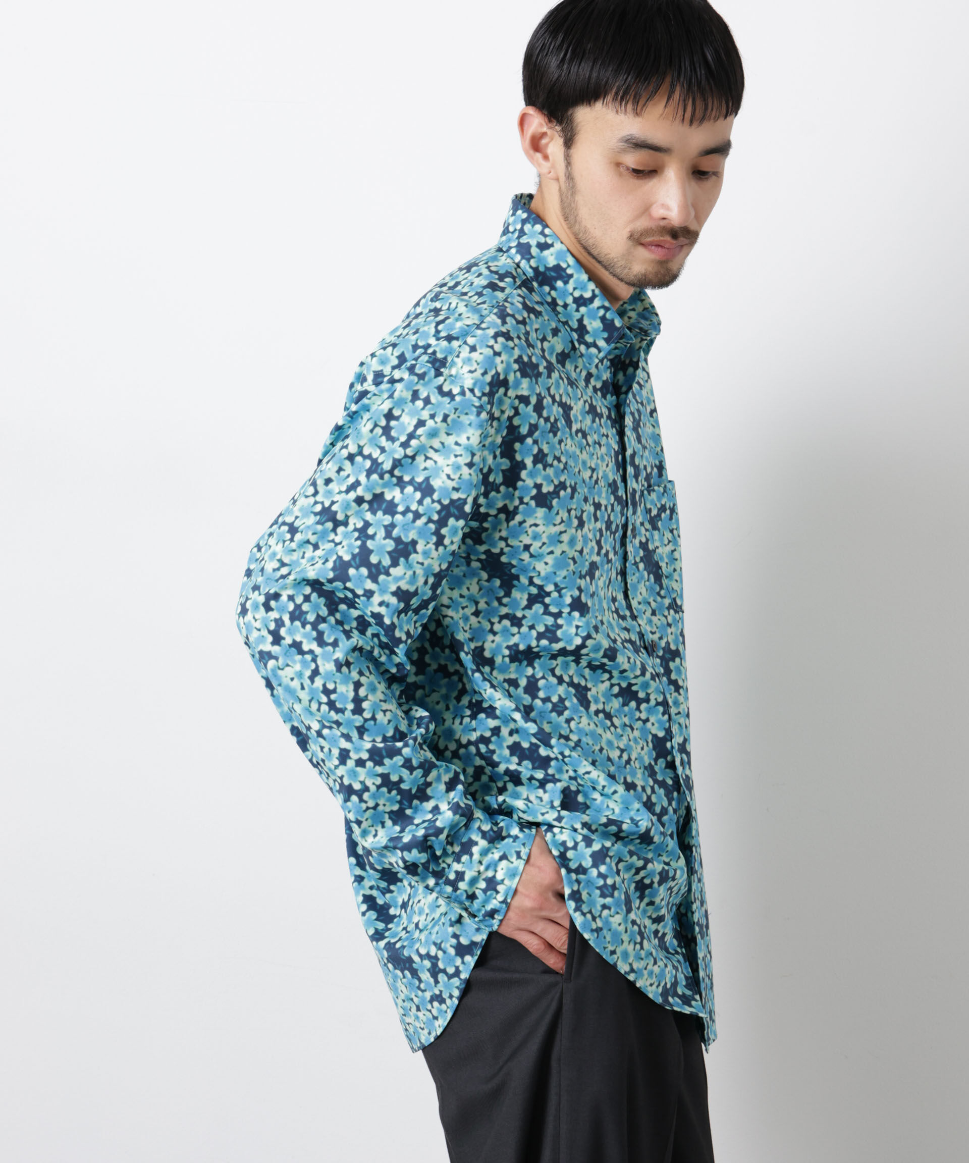 NANO universe「「EDITRIAL PRINT」アートフラワーシャツ」|シャツ・ブラウス|