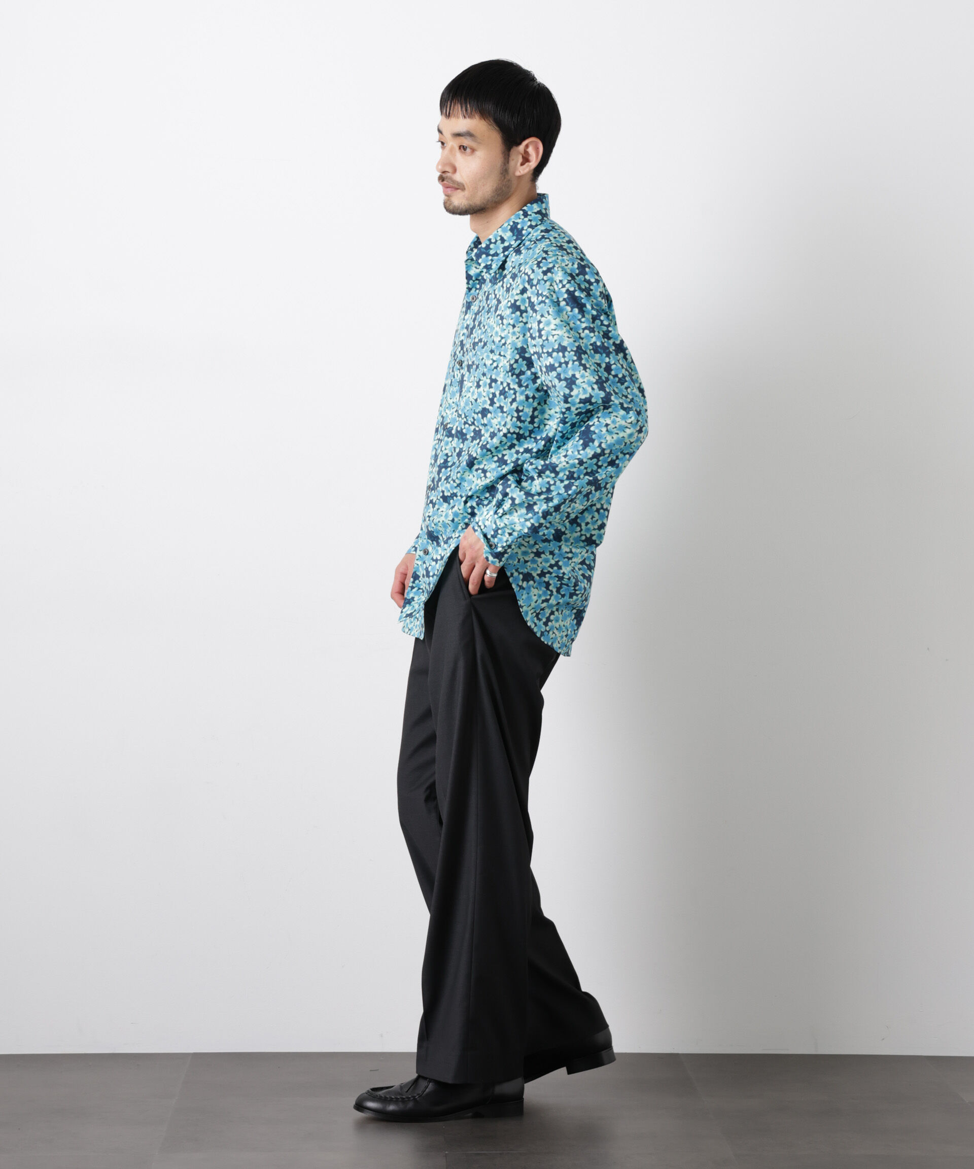NANO universe「「EDITRIAL PRINT」アートフラワーシャツ」|シャツ・ブラウス|