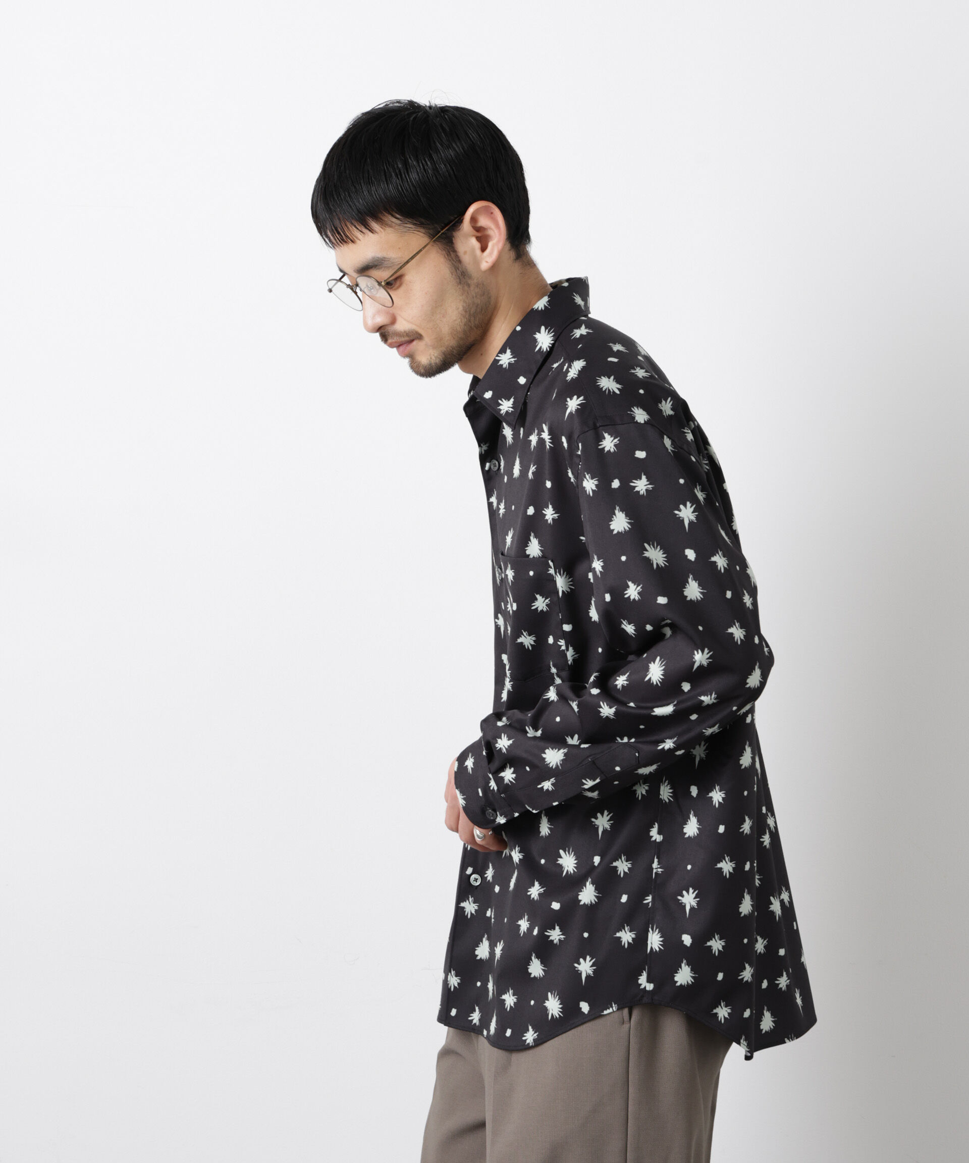 NANO universe「「EDITRIAL PRINT」アートフラワーシャツ」|シャツ・ブラウス|