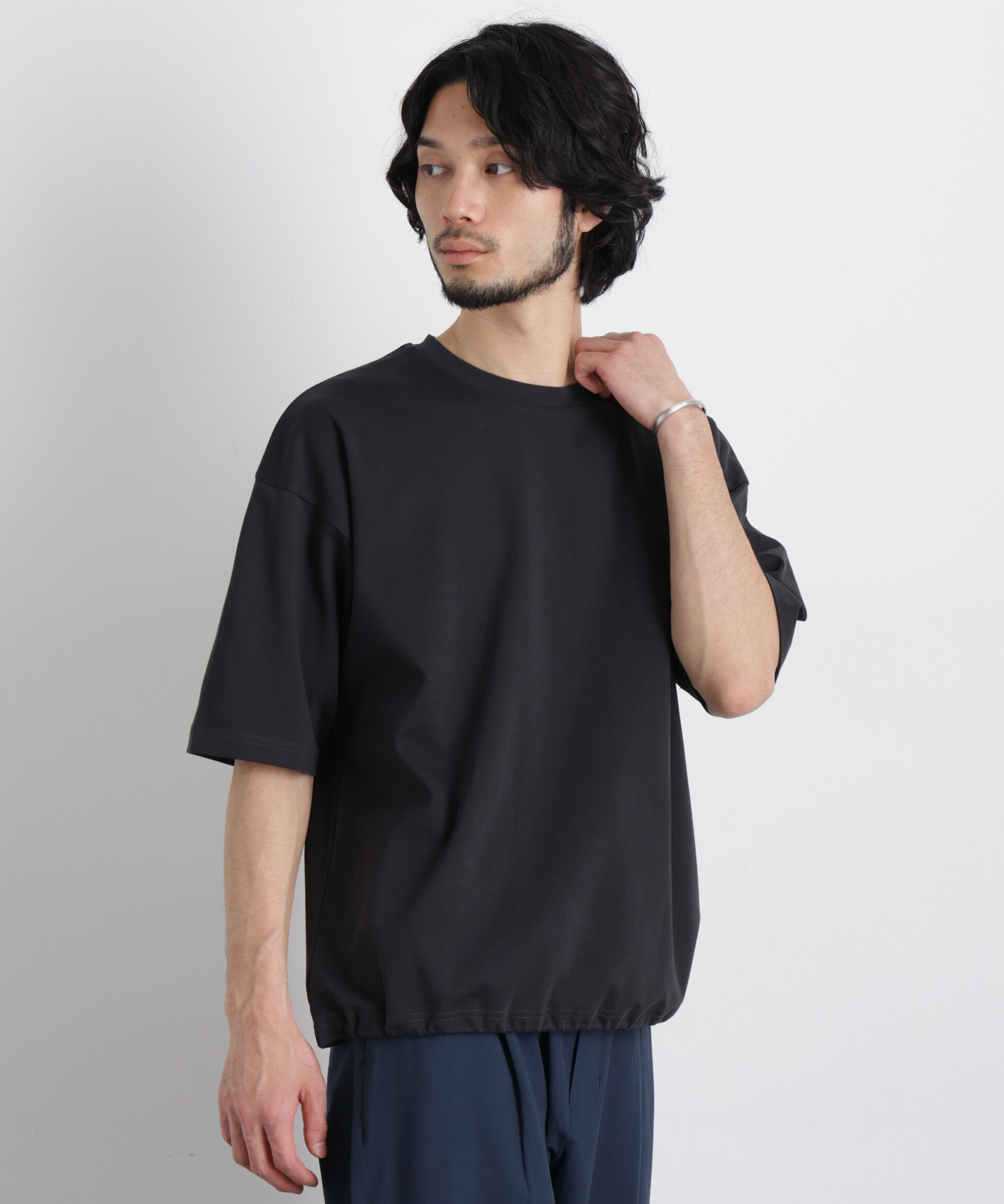 NANO universe「ワイドダンボール Tシャツ 半袖」|Tシャツ・カットソー|