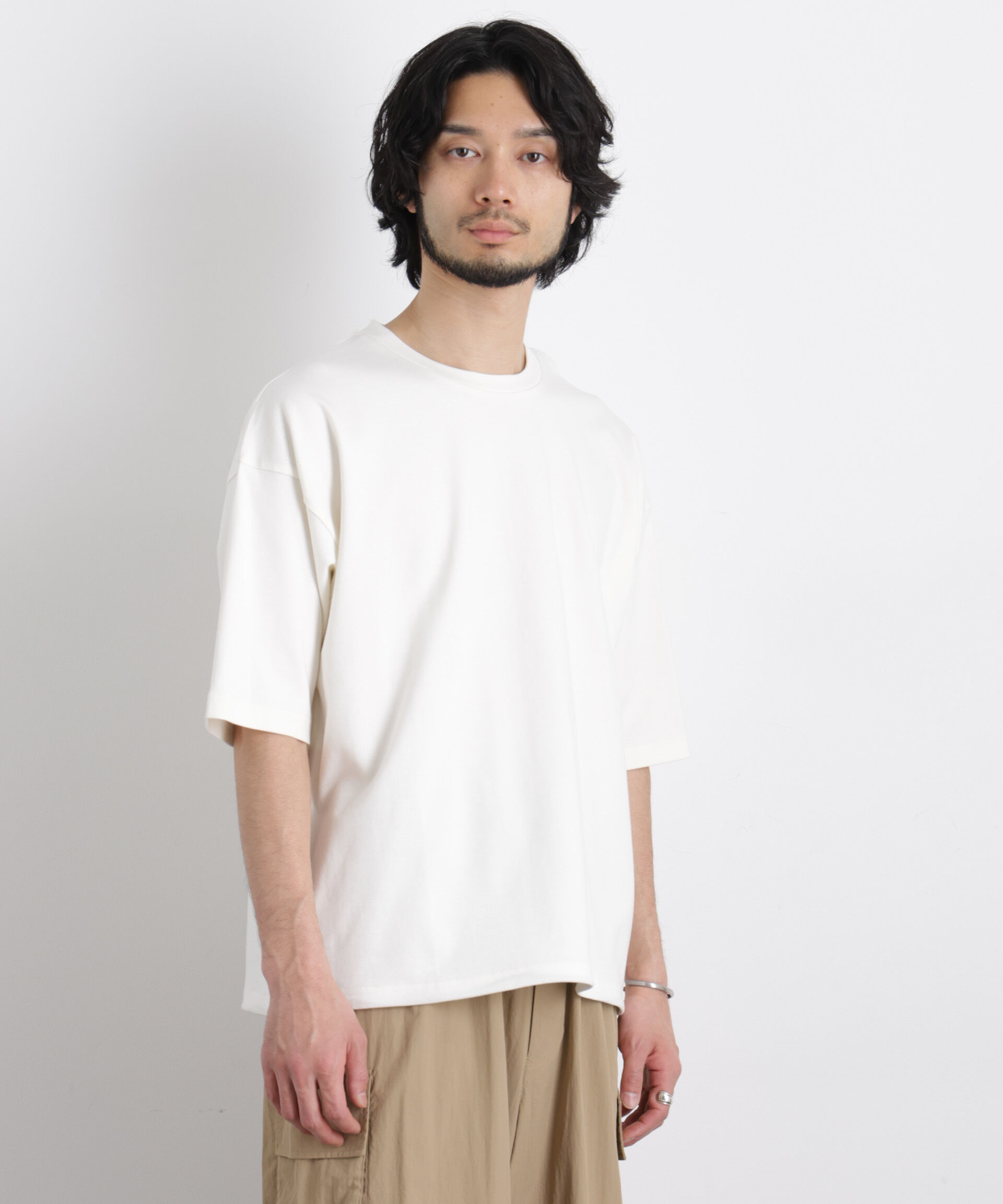 NANO universe「ワイドダンボール Tシャツ 半袖」|Tシャツ・カットソー|