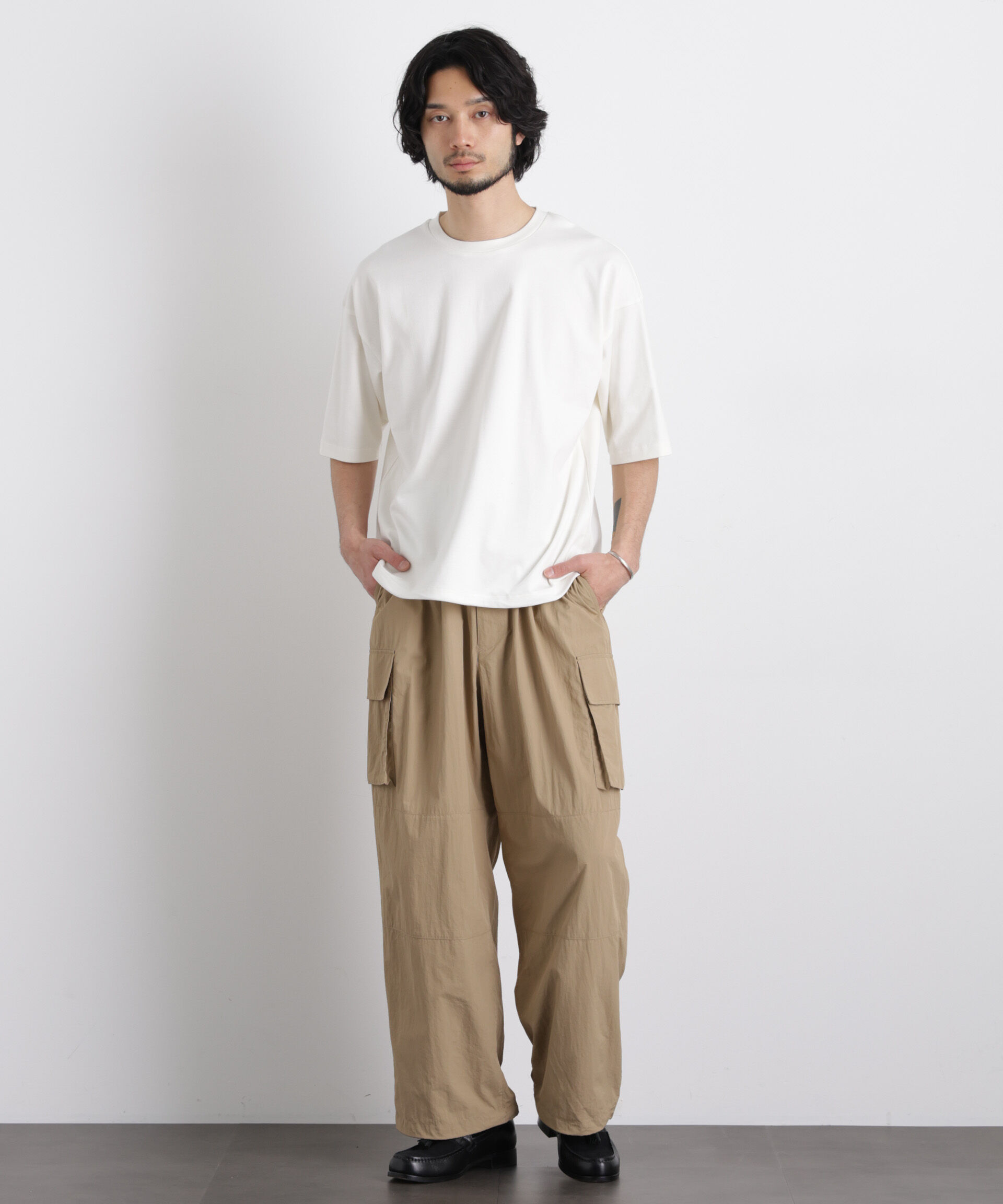 NANO universe「ワイドダンボール Tシャツ 半袖」|Tシャツ・カットソー|