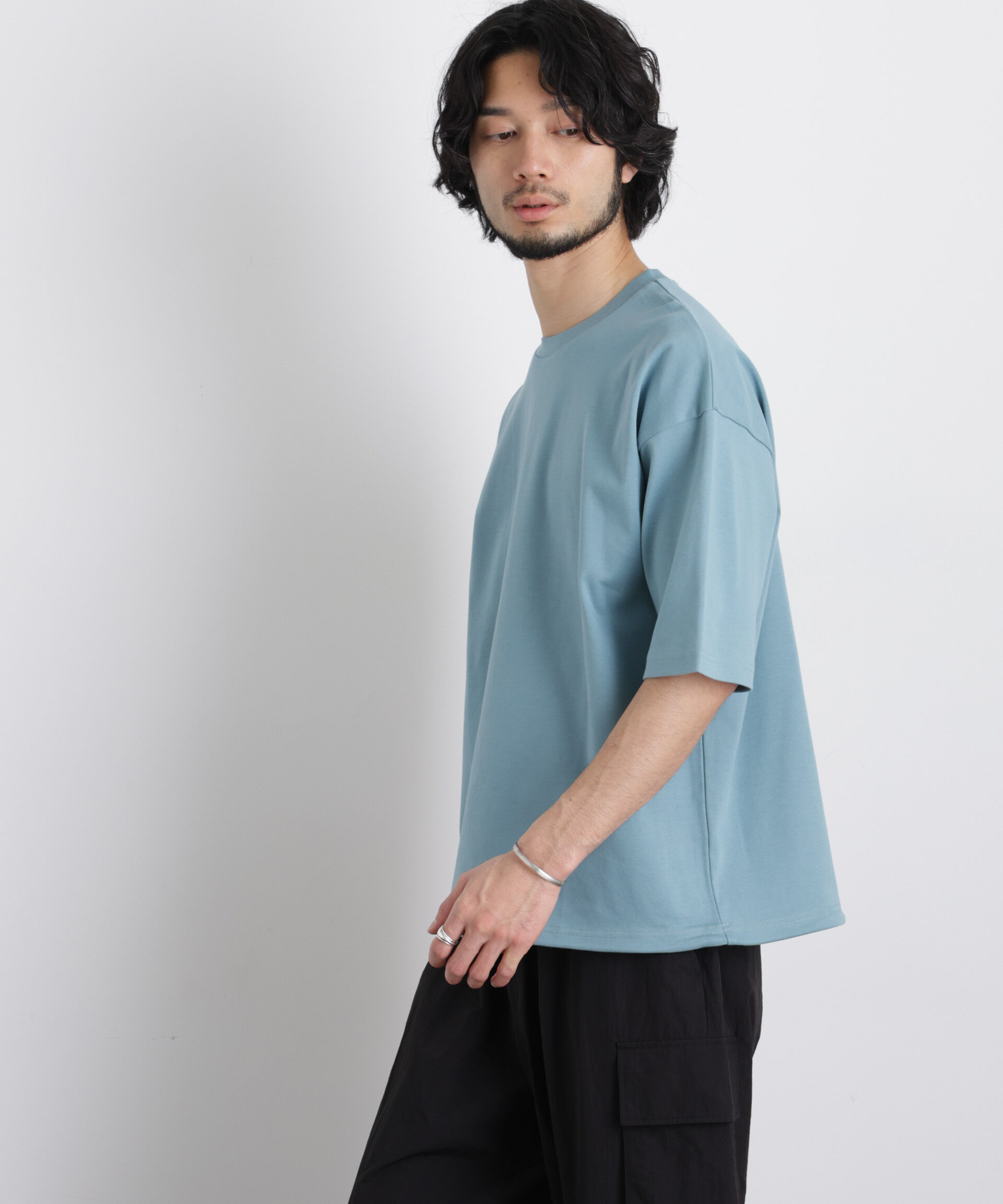 NANO universe「ワイドダンボール Tシャツ 半袖」|Tシャツ・カットソー|