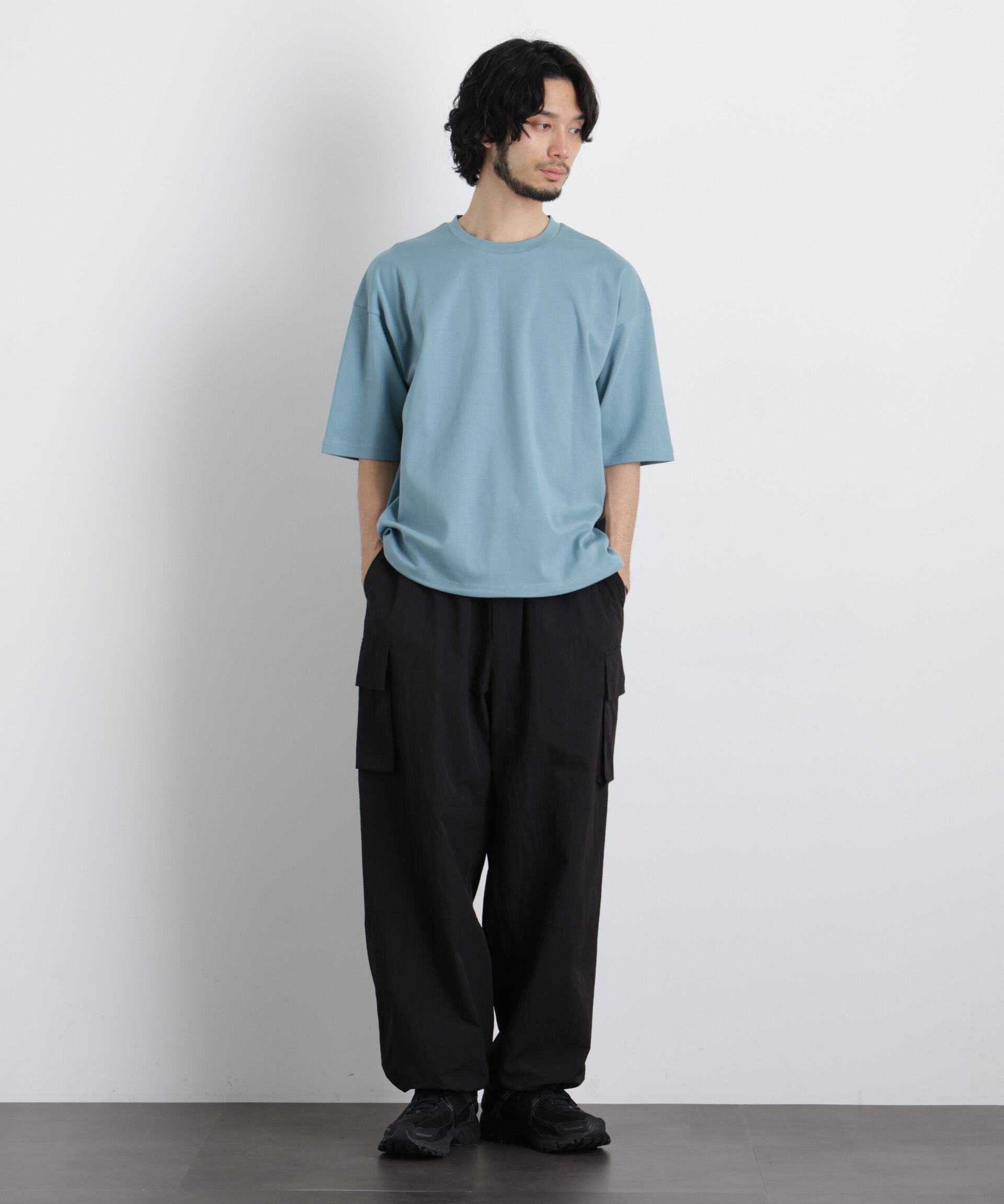NANO universe「ワイドダンボール Tシャツ 半袖」|Tシャツ・カットソー|