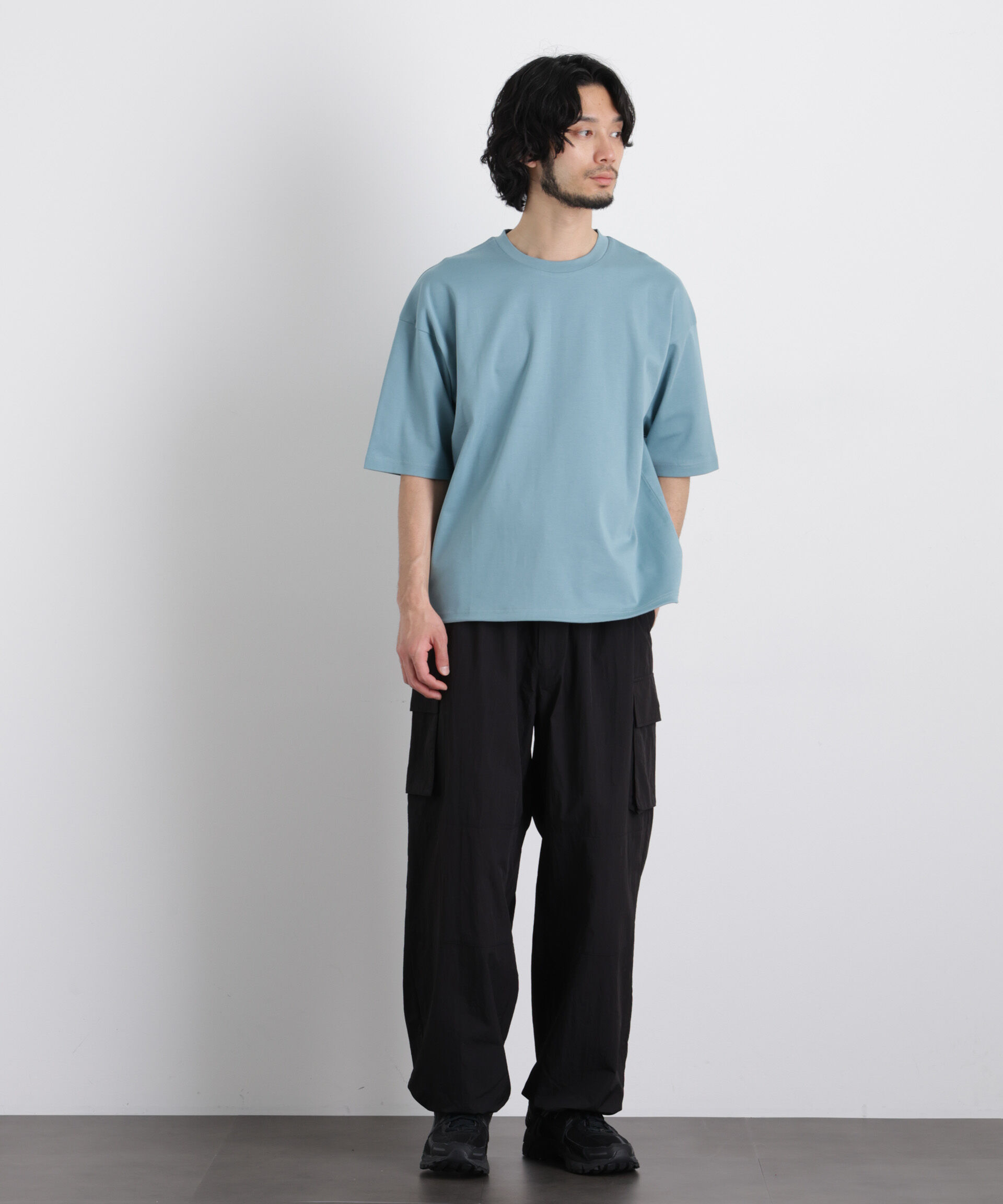 NANO universe「ワイドダンボール Tシャツ 半袖」|Tシャツ・カットソー|