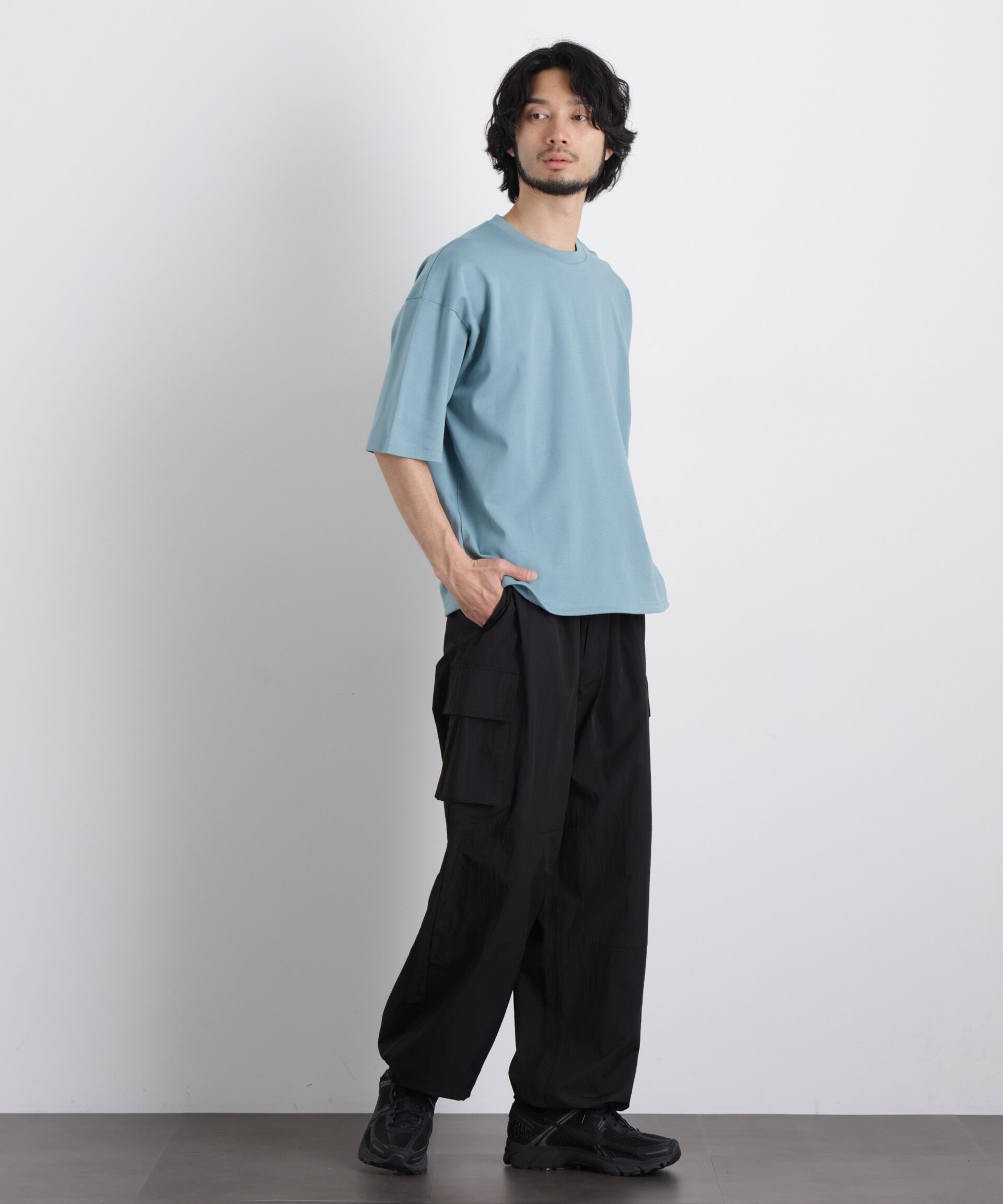 NANO universe「ワイドダンボール Tシャツ 半袖」|Tシャツ・カットソー|