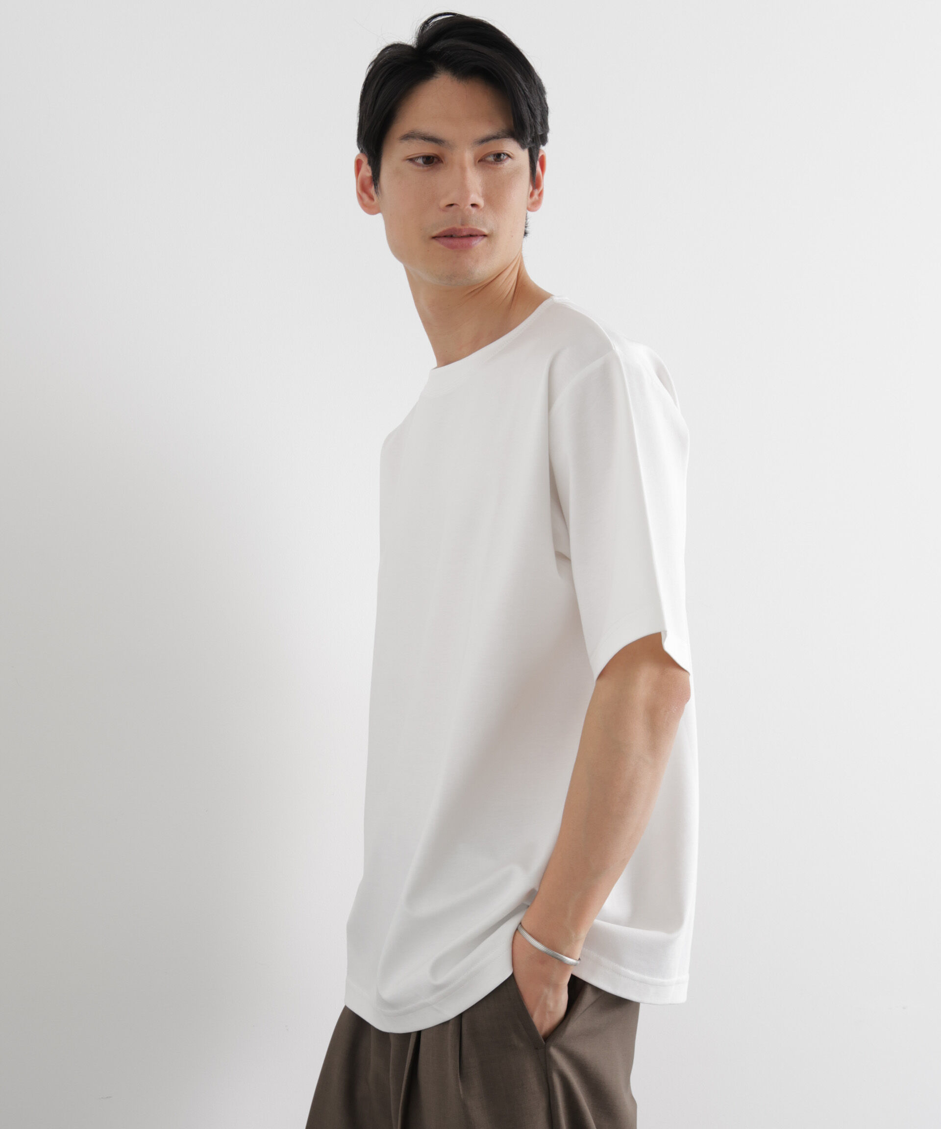 NANO universe「モクロディ ボートネック Tシャツ」|Tシャツ・カットソー|ホワイト