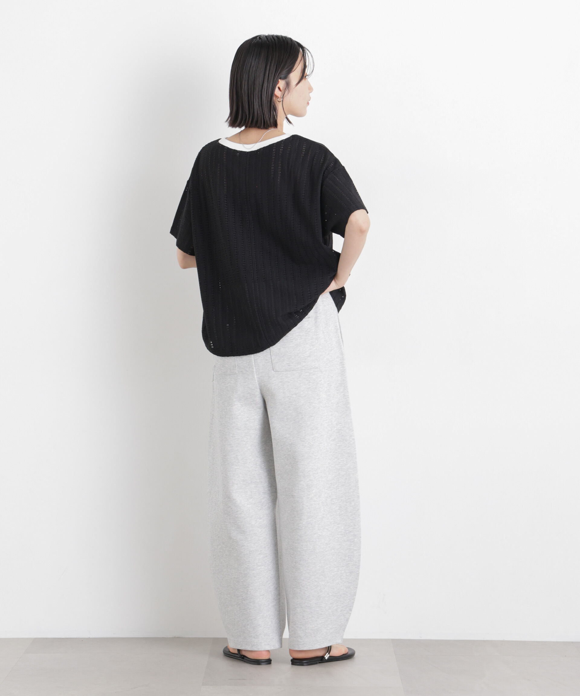 NANO universe「カットジャガードドロストヘムトップス」|Tシャツ・カットソー|