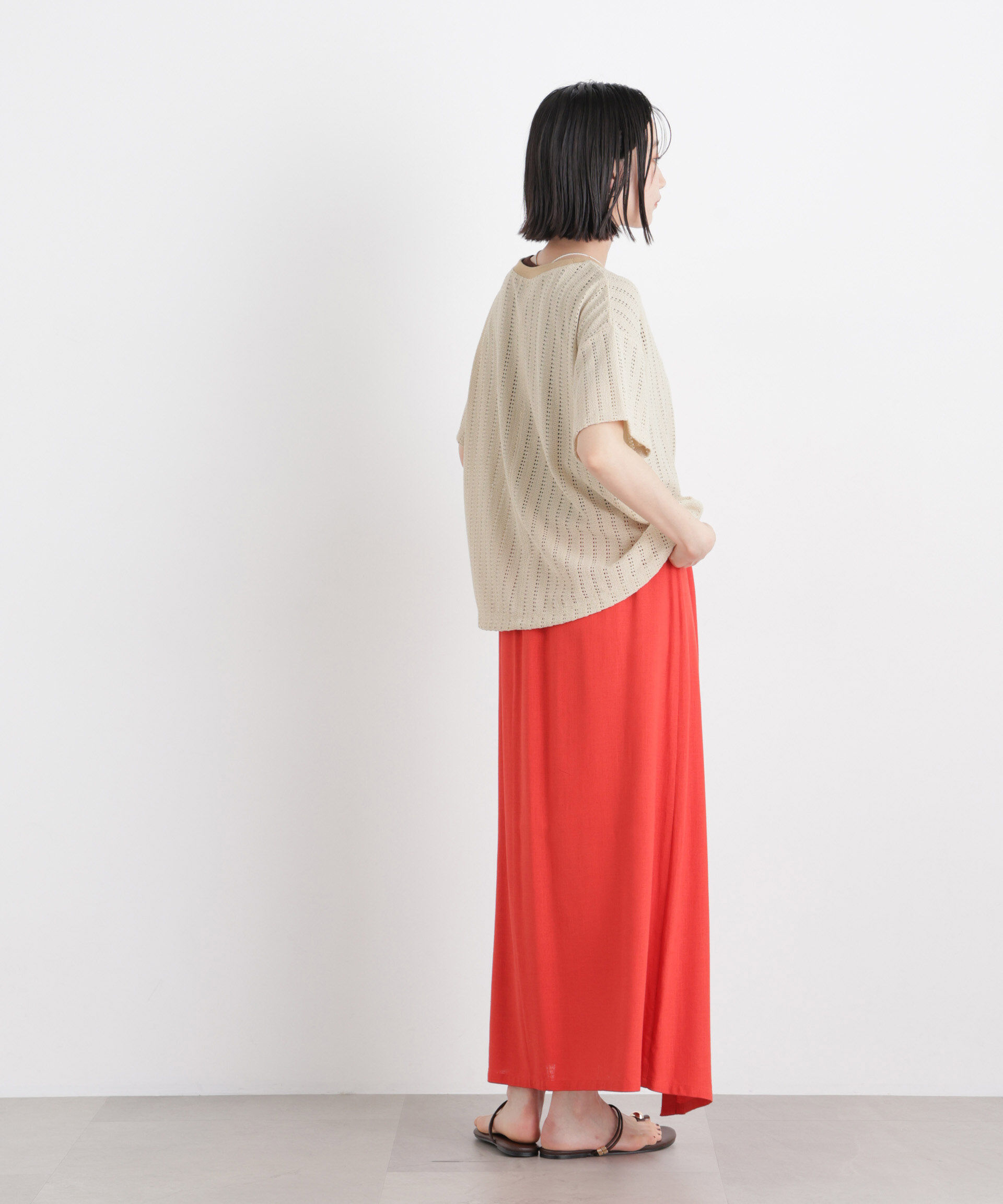 NANO universe「カットジャガードドロストヘムトップス」|Tシャツ・カットソー|