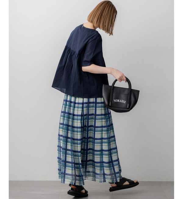 23区「【WEB&一部店舗限定】コットンローン ピンタック フレア ブラウス」|シャツ・ブラウス|