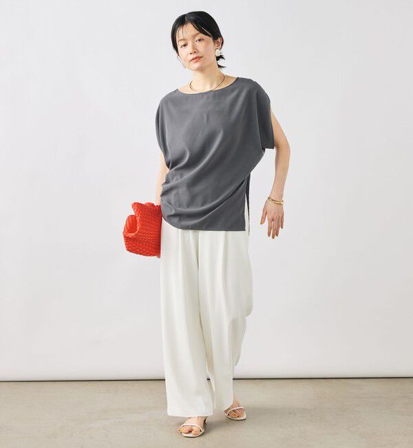 NOLLEY'S「《セットアップ対応》ウォッシャブルサンドウォッシュアシメブラウス」|シャツ・ブラウス|