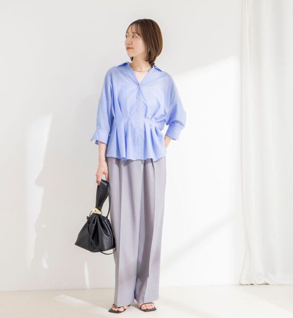 NOLLEY'S「《接触冷感》【BECシリーズ】ウォッシャブルシアースキッパータック半袖ブラウス」|シャツ・ブラウス|