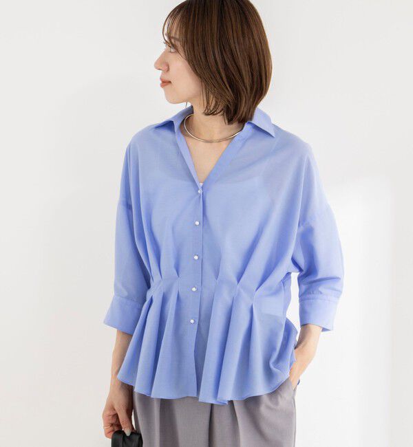 NOLLEY'S「《接触冷感》【BECシリーズ】ウォッシャブルシアースキッパータック半袖ブラウス」|シャツ・ブラウス|