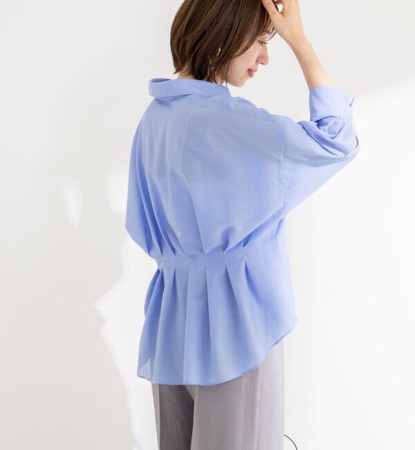 NOLLEY'S「《接触冷感》【BECシリーズ】ウォッシャブルシアースキッパータック半袖ブラウス」|シャツ・ブラウス|