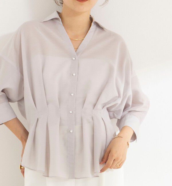 NOLLEY'S「《接触冷感》【BECシリーズ】ウォッシャブルシアースキッパータック半袖ブラウス」|シャツ・ブラウス|