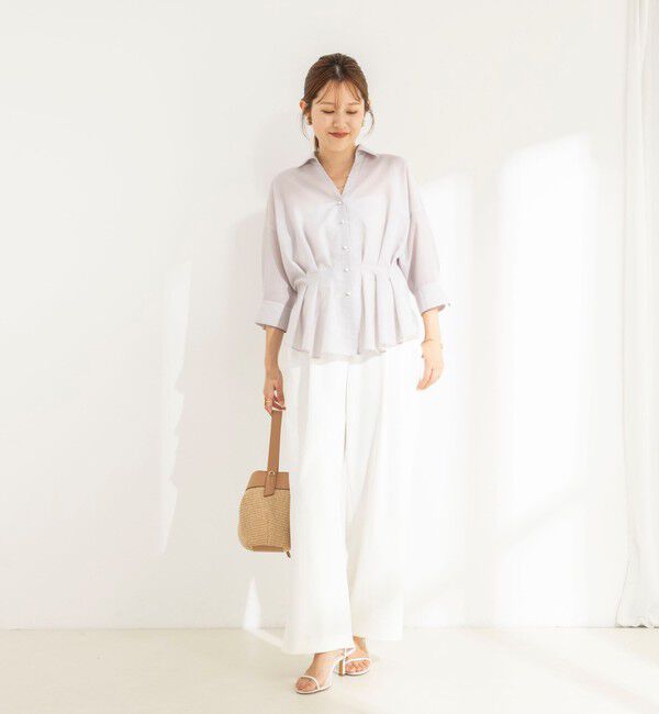 NOLLEY'S「《接触冷感》【BECシリーズ】ウォッシャブルシアースキッパータック半袖ブラウス」|シャツ・ブラウス|