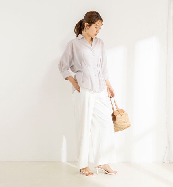 NOLLEY'S「《接触冷感》【BECシリーズ】ウォッシャブルシアースキッパータック半袖ブラウス」|シャツ・ブラウス|