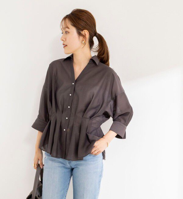 NOLLEY'S「《接触冷感》【BECシリーズ】ウォッシャブルシアースキッパータック半袖ブラウス」|シャツ・ブラウス|