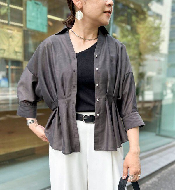 NOLLEY'S「《接触冷感》【BECシリーズ】ウォッシャブルシアースキッパータック半袖ブラウス」|シャツ・ブラウス|