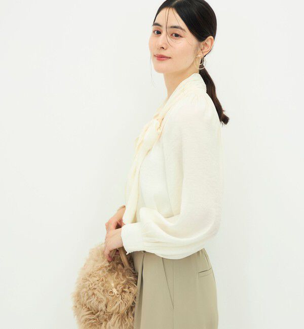NOLLEY'S sophi「ウォッシャブルビンテージオーガンジーボウタイブラウス」|シャツ・ブラウス|