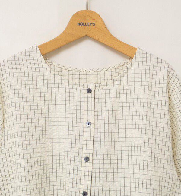 NOLLEY'S「【WEB限定】ウォッシャブル2WAYチェックペプラムフリルブラウス」|シャツ・ブラウス|