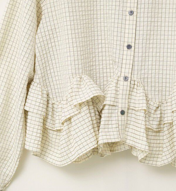 NOLLEY'S「【WEB限定】ウォッシャブル2WAYチェックペプラムフリルブラウス」|シャツ・ブラウス|