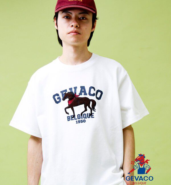 GLOSTER「【GEVACO/ゲバコ】フロントプリント刺繍Tシャツ」|Tシャツ・カットソー|ホワイト