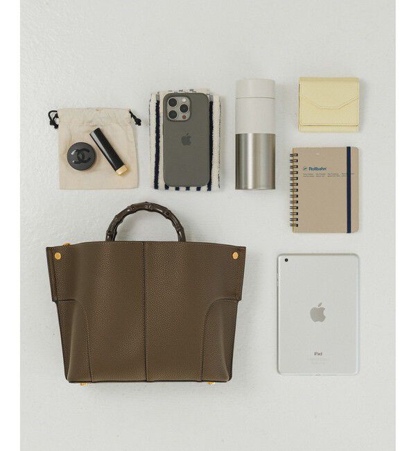 ROPE「【E'POR】BAMBOO BAG Medium【超軽量】」|ハンドバッグ|カーキー(36)