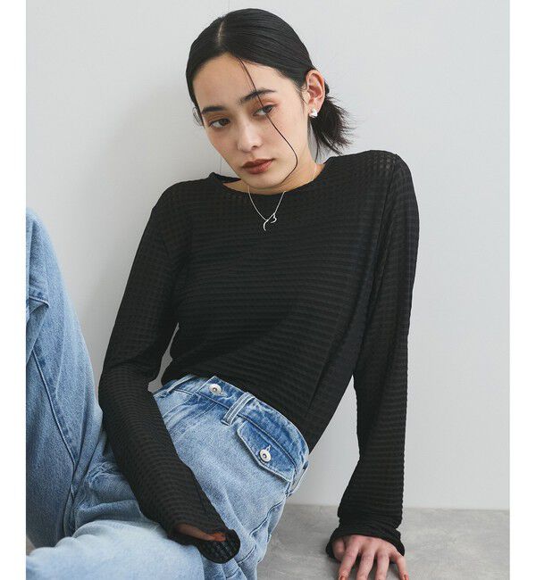 VIS「クルーネックインナートップス（レース・チェック・ラメ・シアー）」|Tシャツ・カットソー|