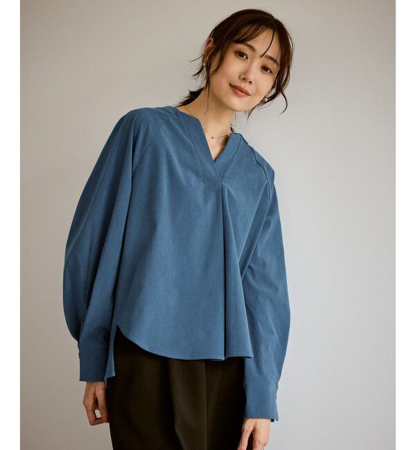 Rope&rsquo;Picnic「【emur/エミュール】ストレッチ起毛あわせネックブラウス」|シャツ・ブラウス|