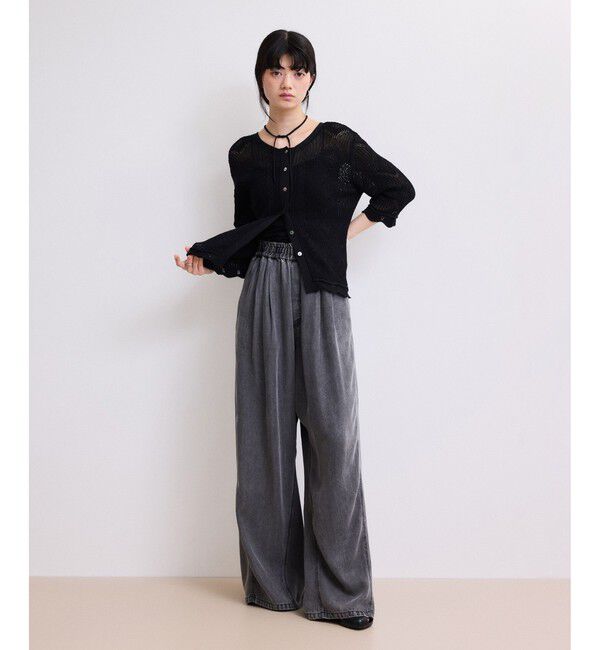 ADAM ET ROPE'「【WEB限定】2wayレースアップカーディガン」|カーディガン|