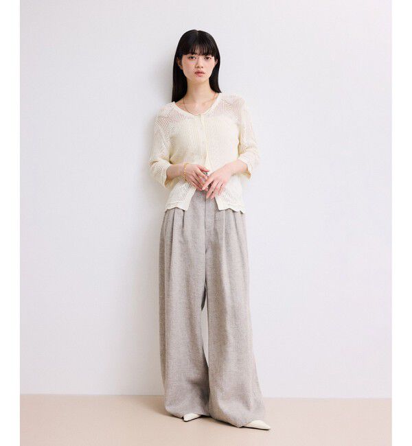 ADAM ET ROPE'「【WEB限定】2wayレースアップカーディガン」|カーディガン|