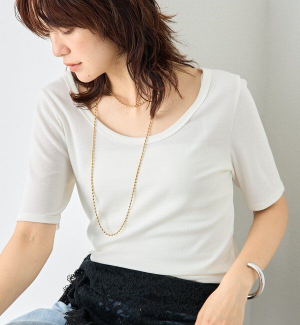  「【すっきり見え/通気性/帯電性】キュプラコットンテレコTee」|Tシャツ・カットソー|